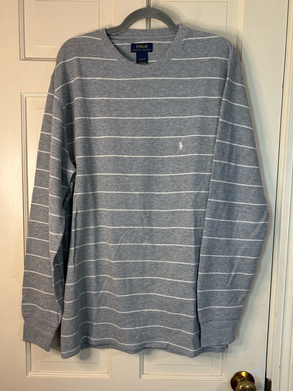 Polo Ralph Lauren Men’s Large Waffle Knit Thermal Long Sleeve Striped Shirt XL